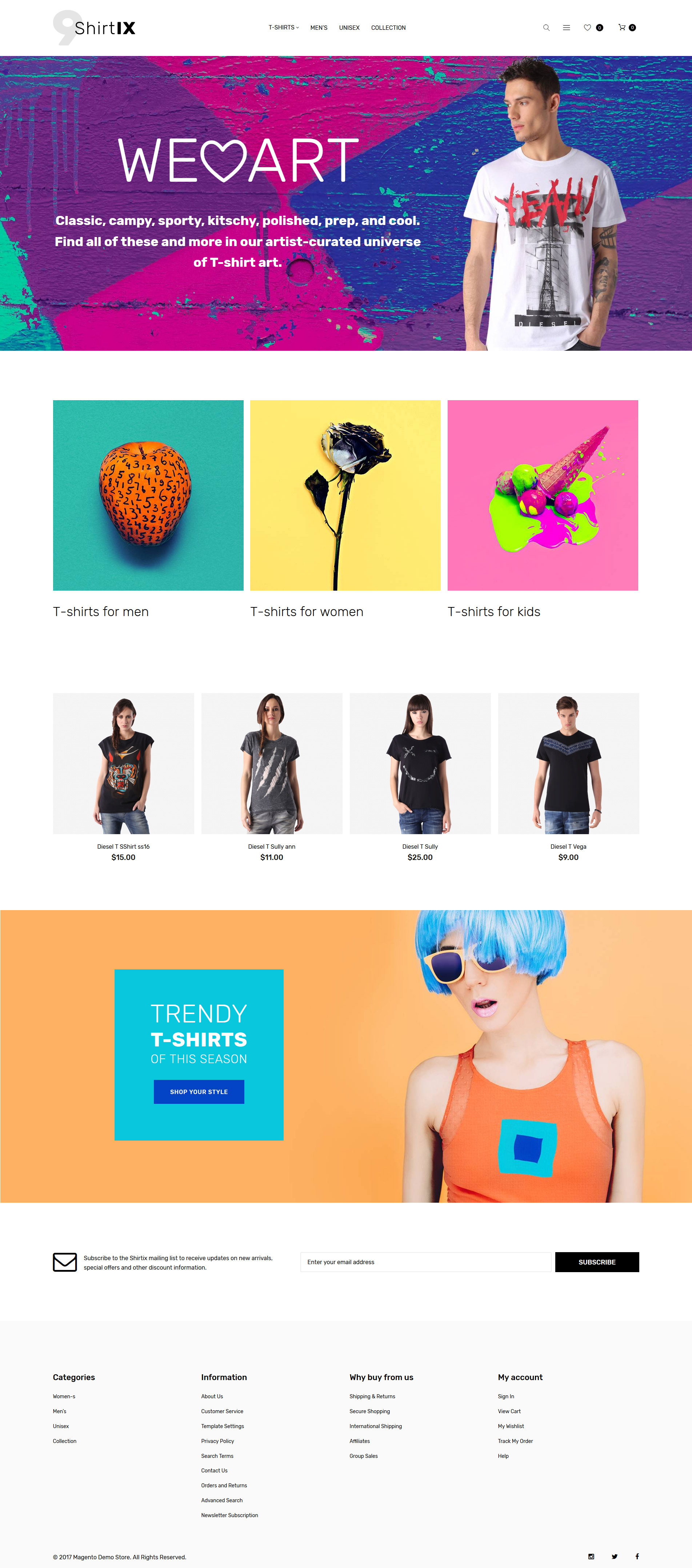 ShirtIX – T-Shirt Shop Responsive Magento Theme