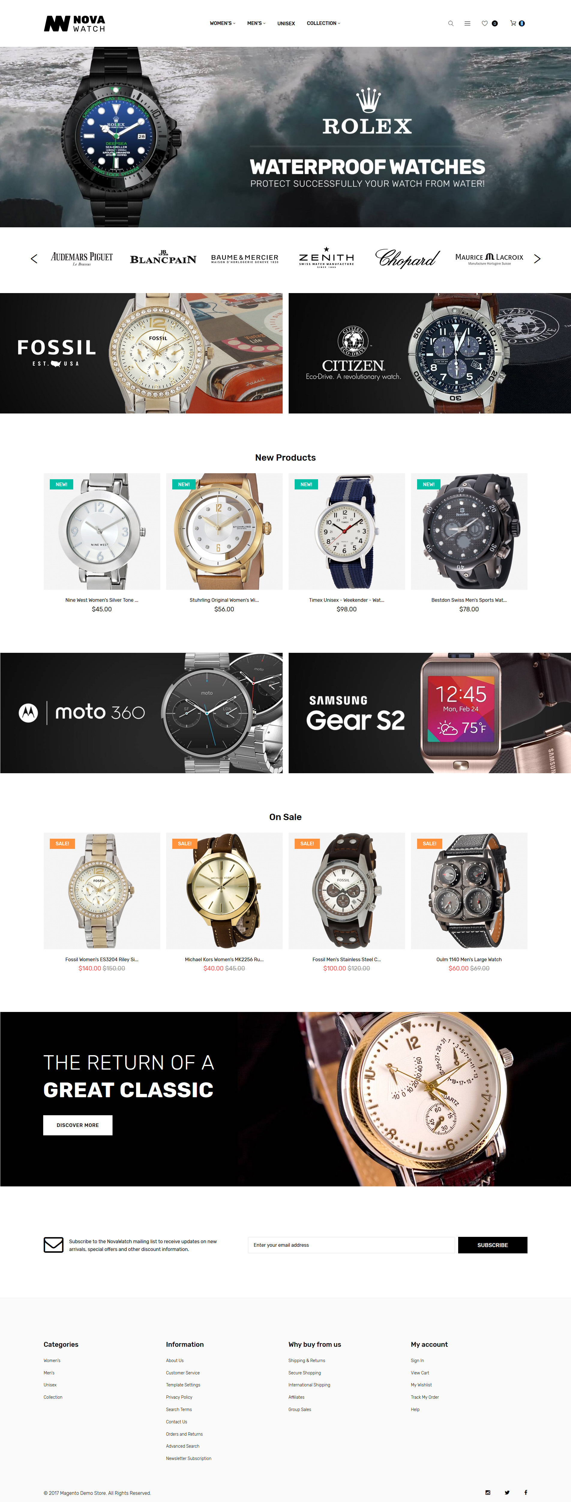 NovaWatch – Watches Store Responsive Magento Theme