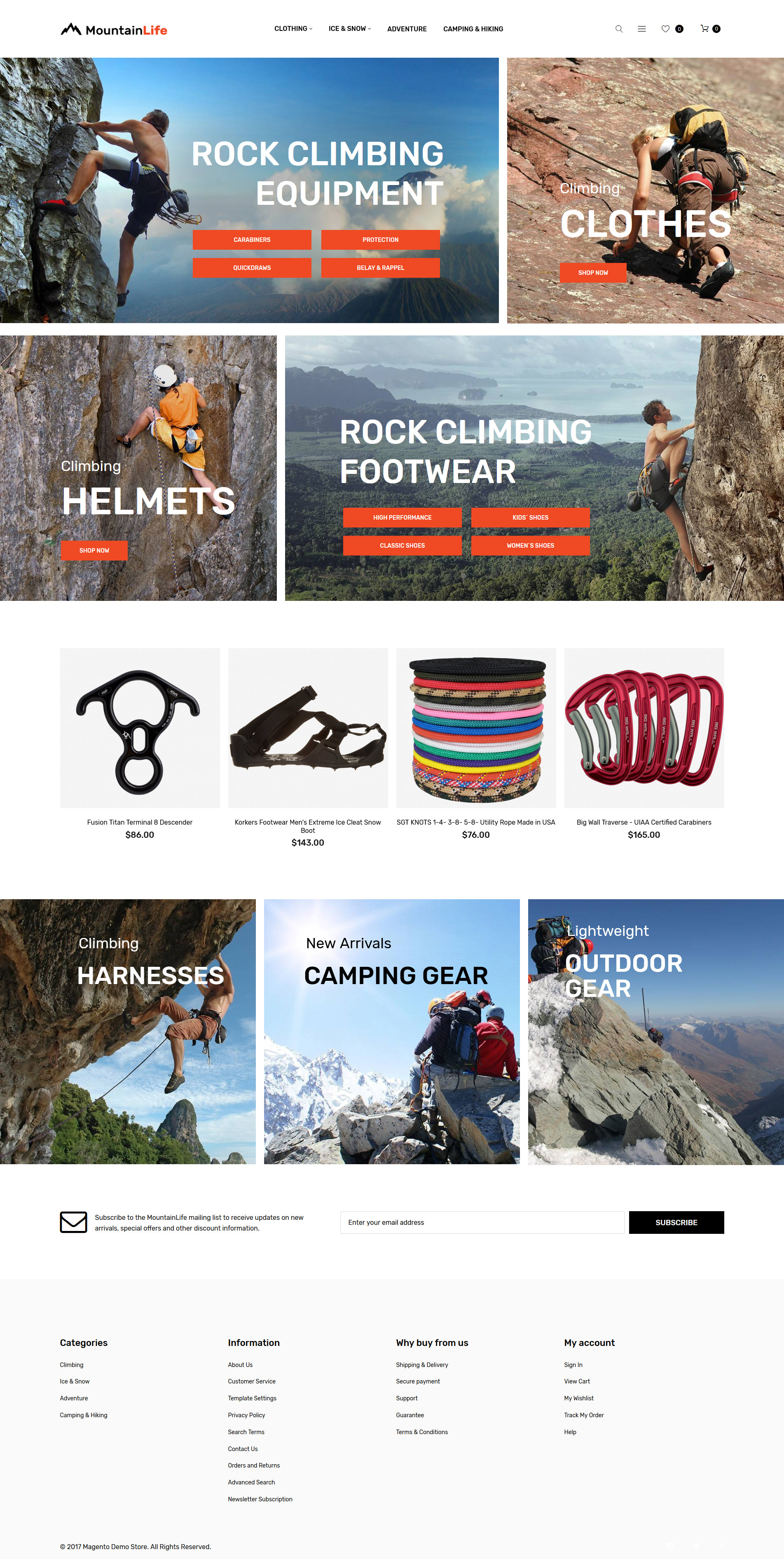 MountainLife – Climber’s Gear Magento Theme