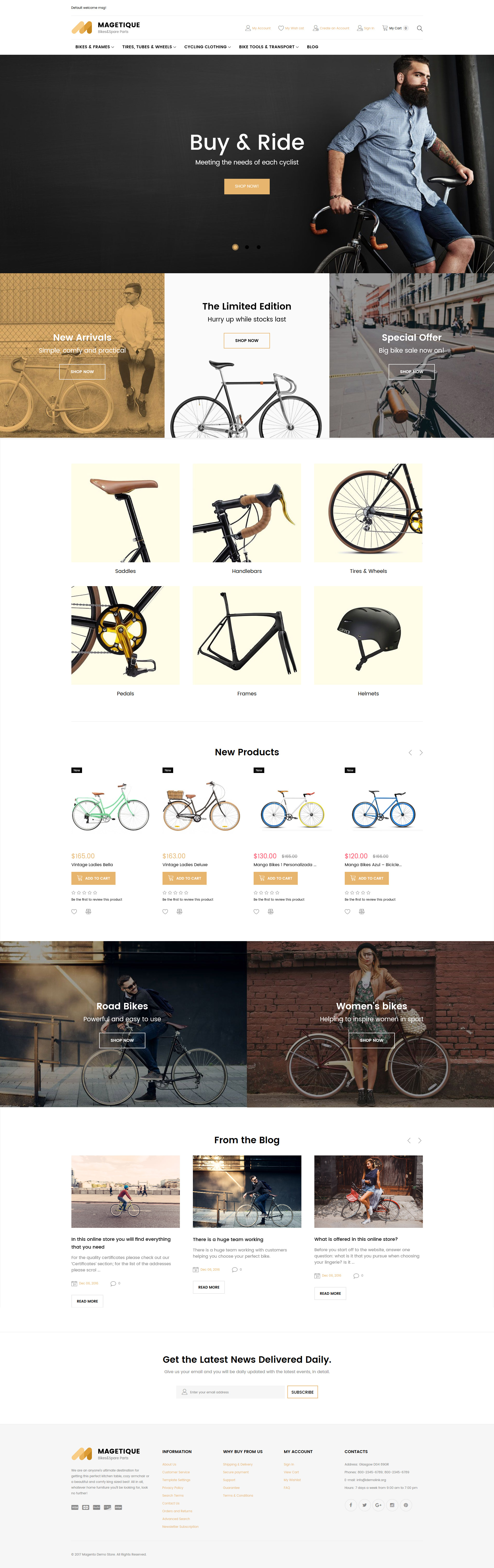 Bikes and Bike Equipment Magento Theme