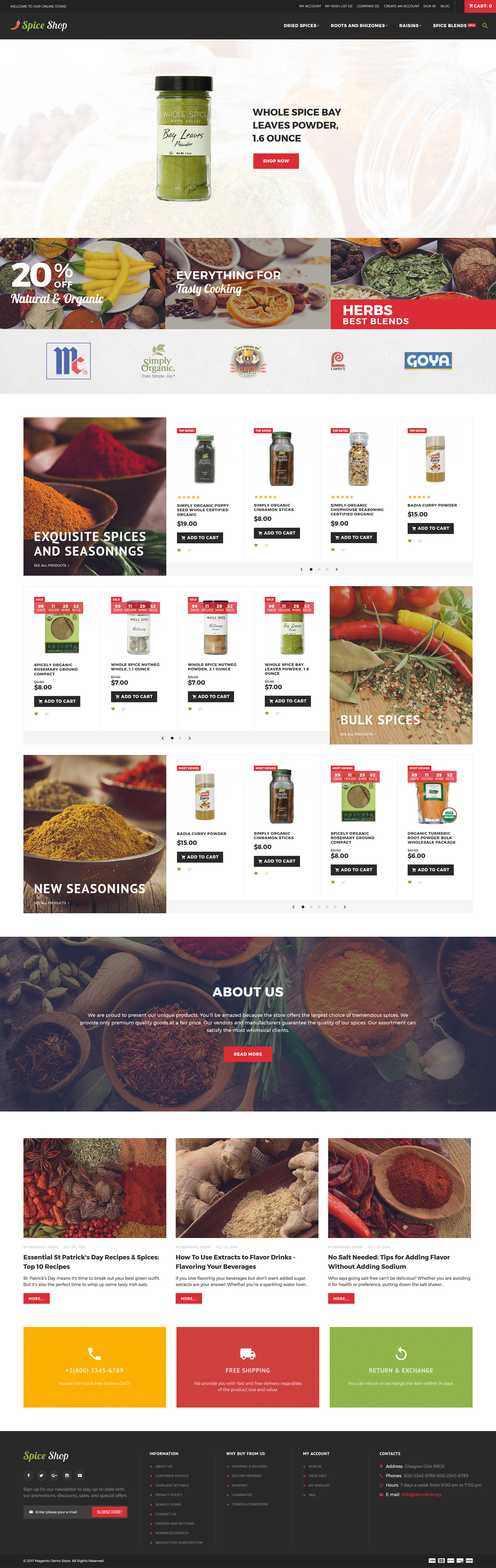 Spice Shop – Seasonings and Herbs Store Responsive Magento Theme