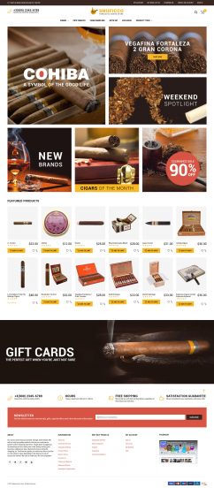 Snuficco - Tobacco & Cigars Store Responsive Magento 2 Theme Magento Theme