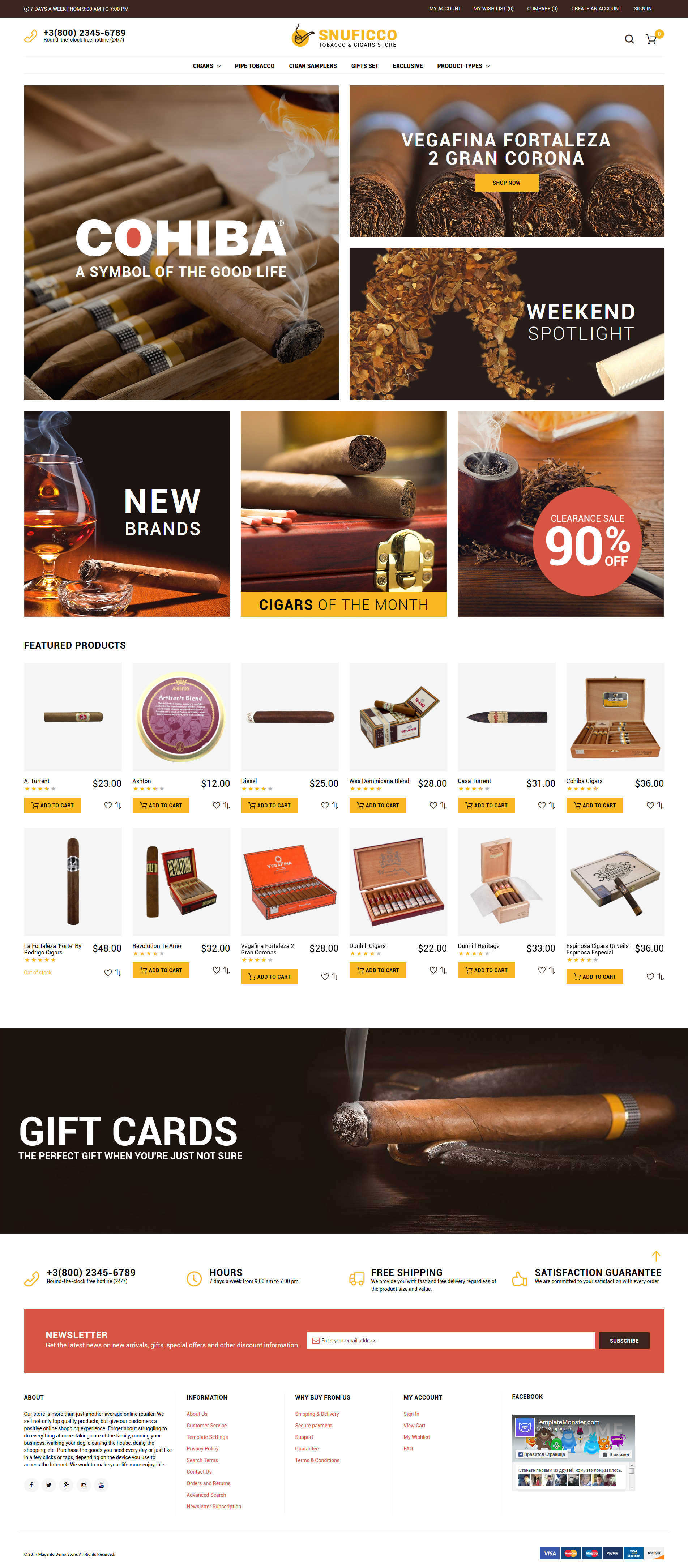 Snuficco – Tobacco & Cigars Store Responsive Magento 2 Theme Magento Theme