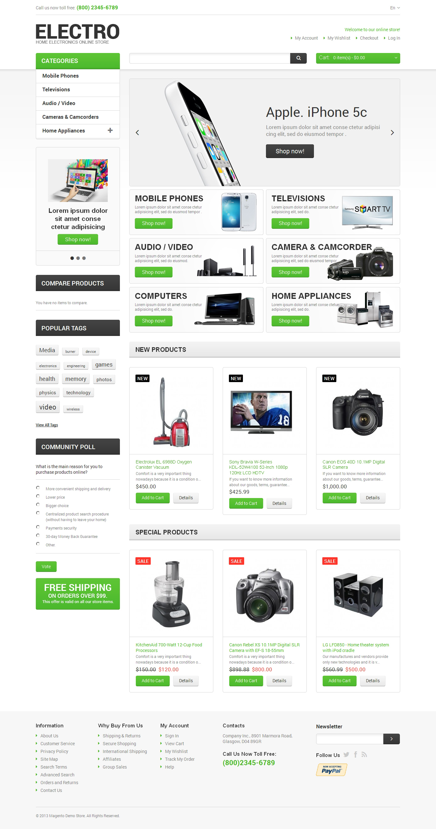 Electro Appliances Magento Theme