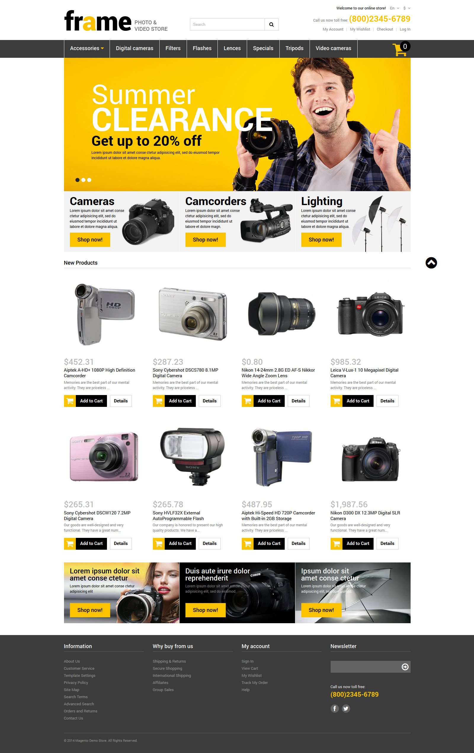 Video Store Template Responsive Magento Theme