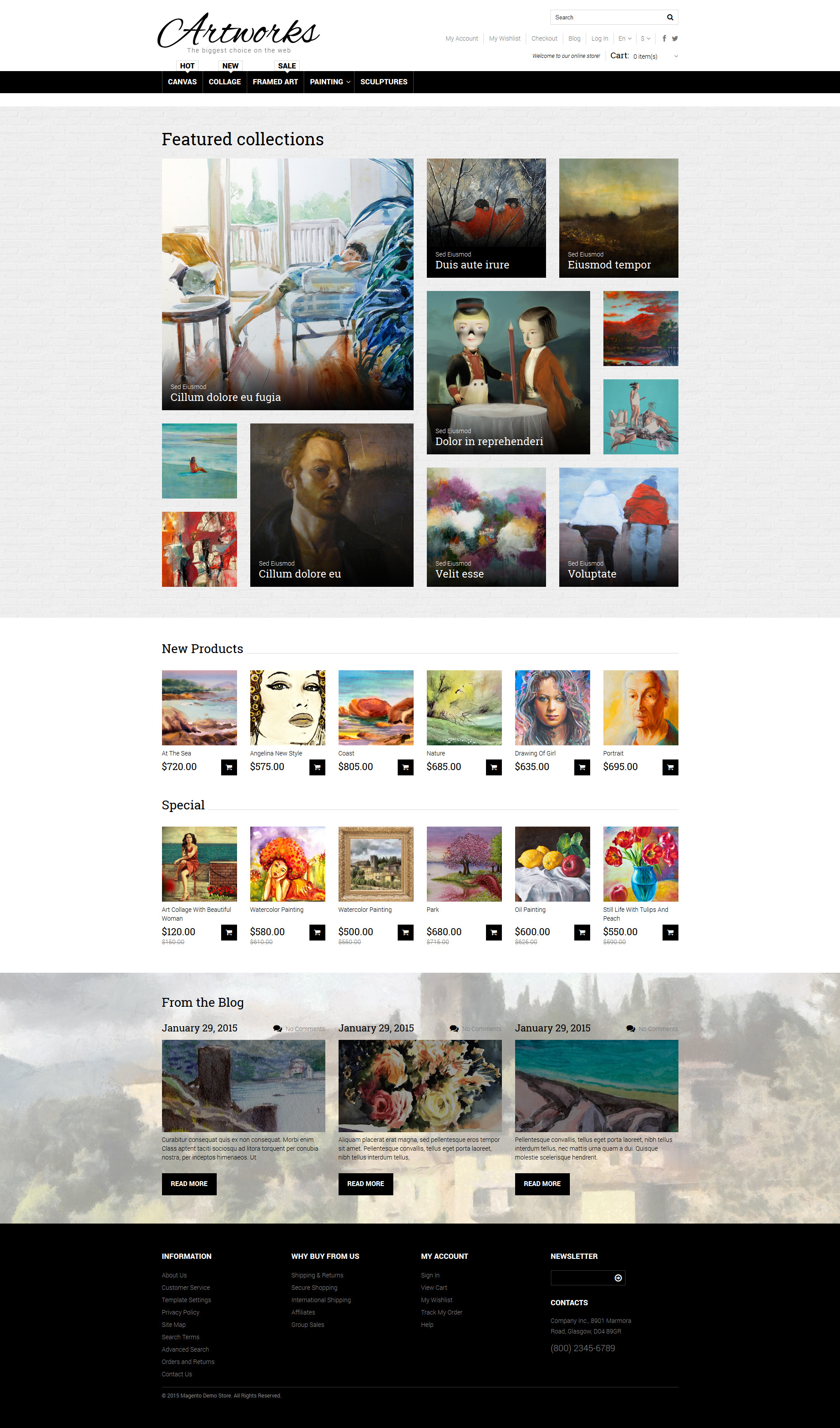 Art Store Template Responsive Magento Theme