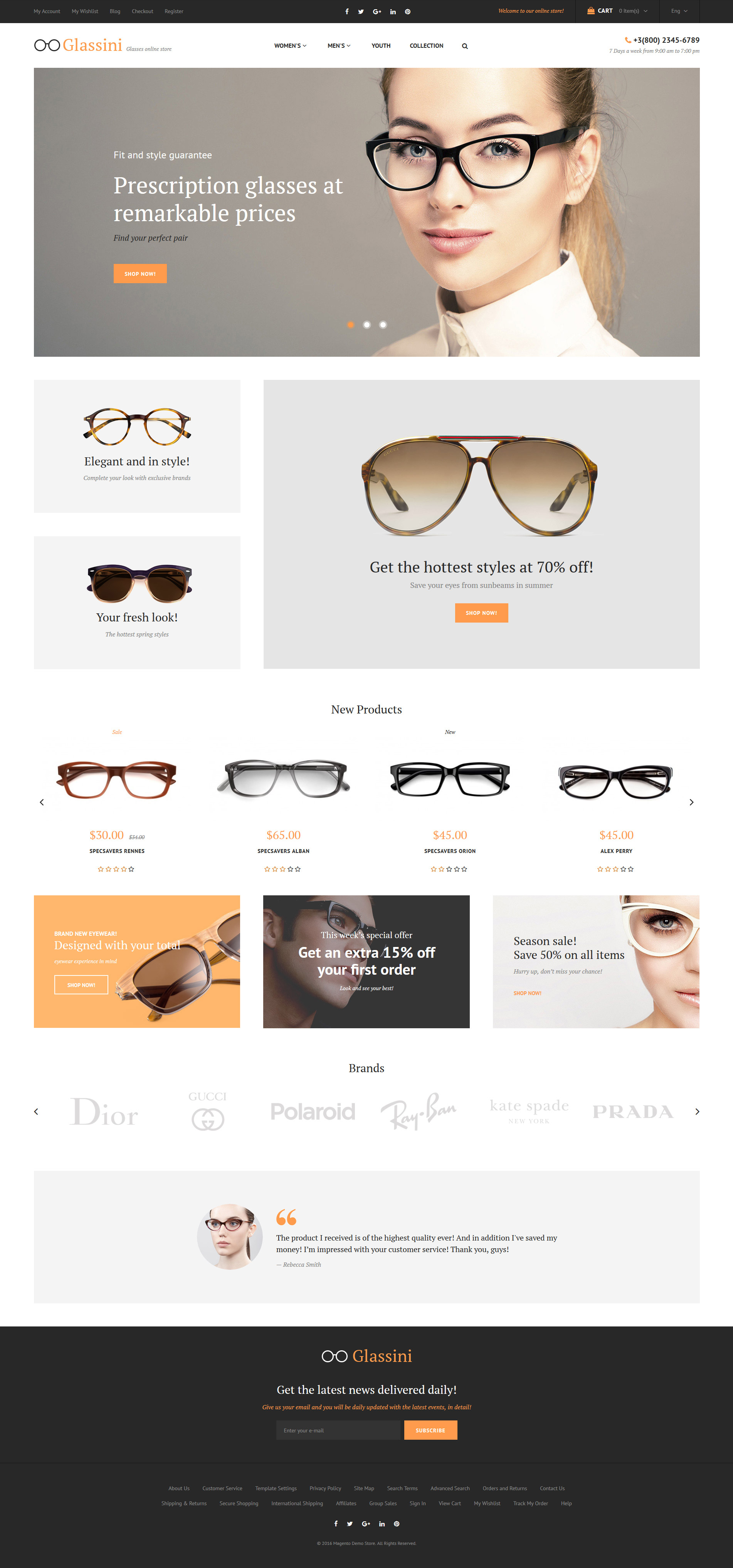 Glassini Magento Theme