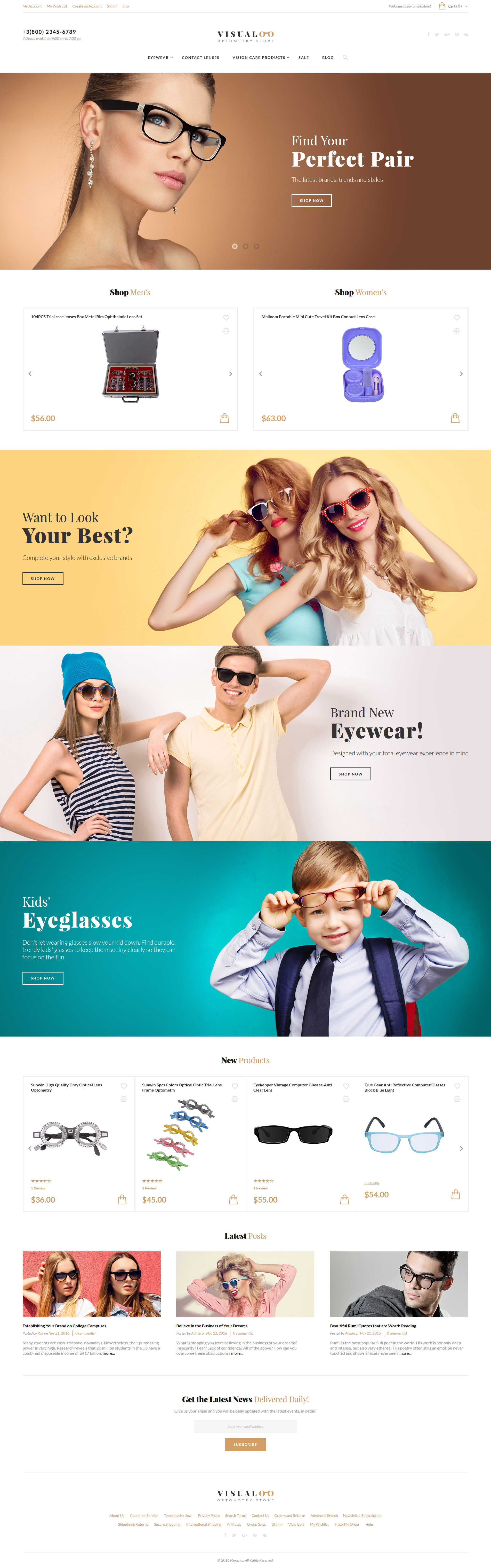 Visualoo – Optics & Optometry Magento Theme