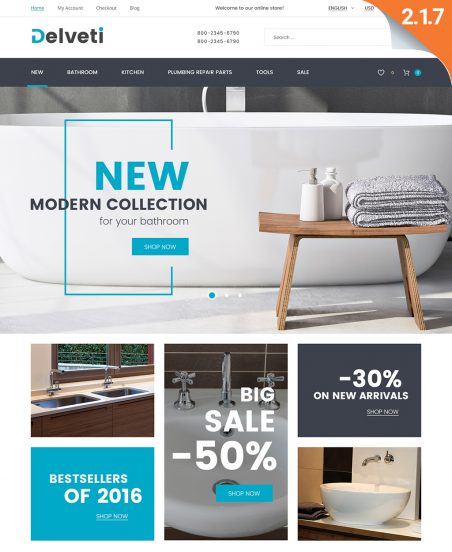 Delveti - Plumbing Supplies Magento Theme