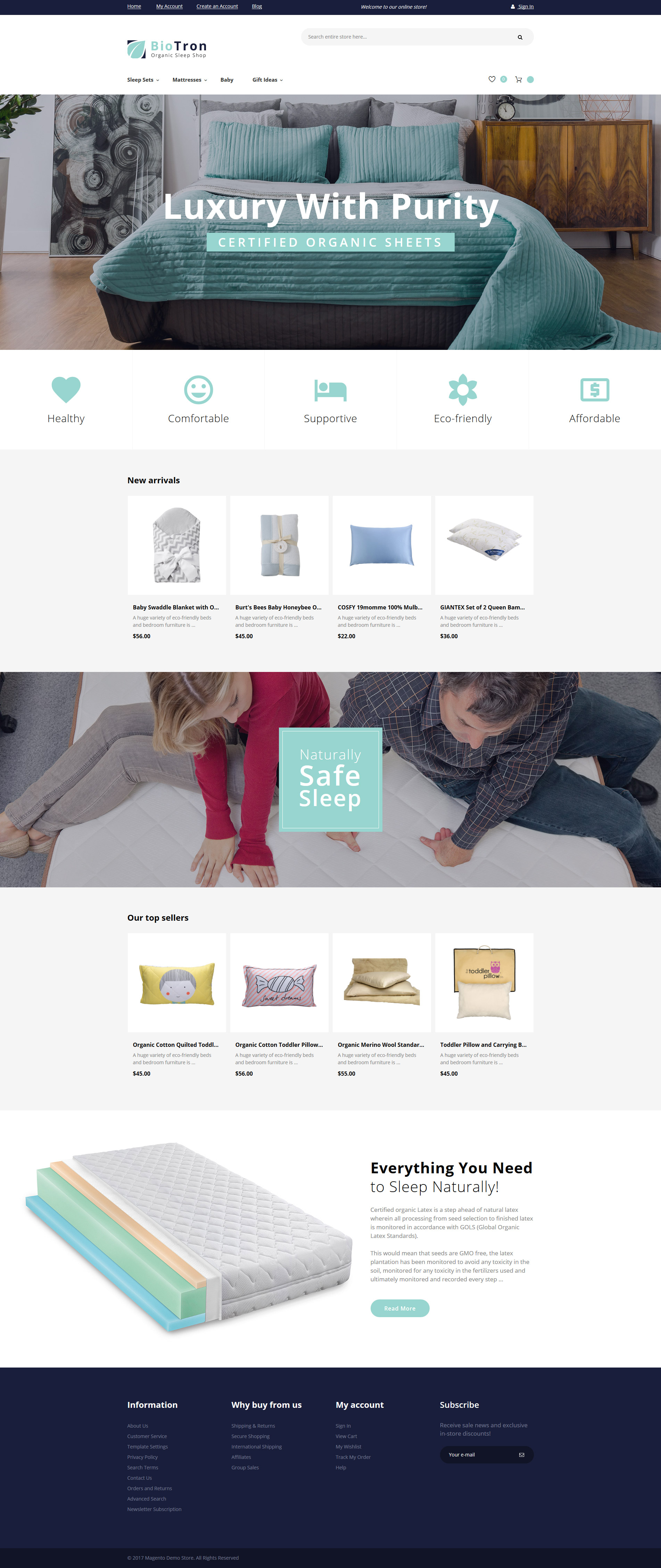 BioTron – Organic Sleep Supplies Shop Responsive Magento Theme