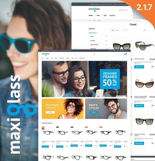 MaxiGlass - Optometric Store Magento Theme