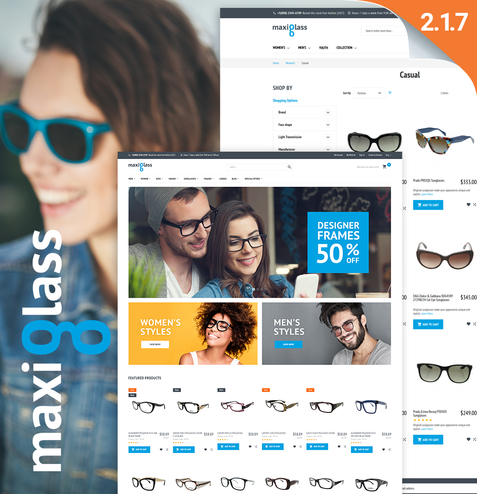 MaxiGlass – Optometric Store Magento Theme