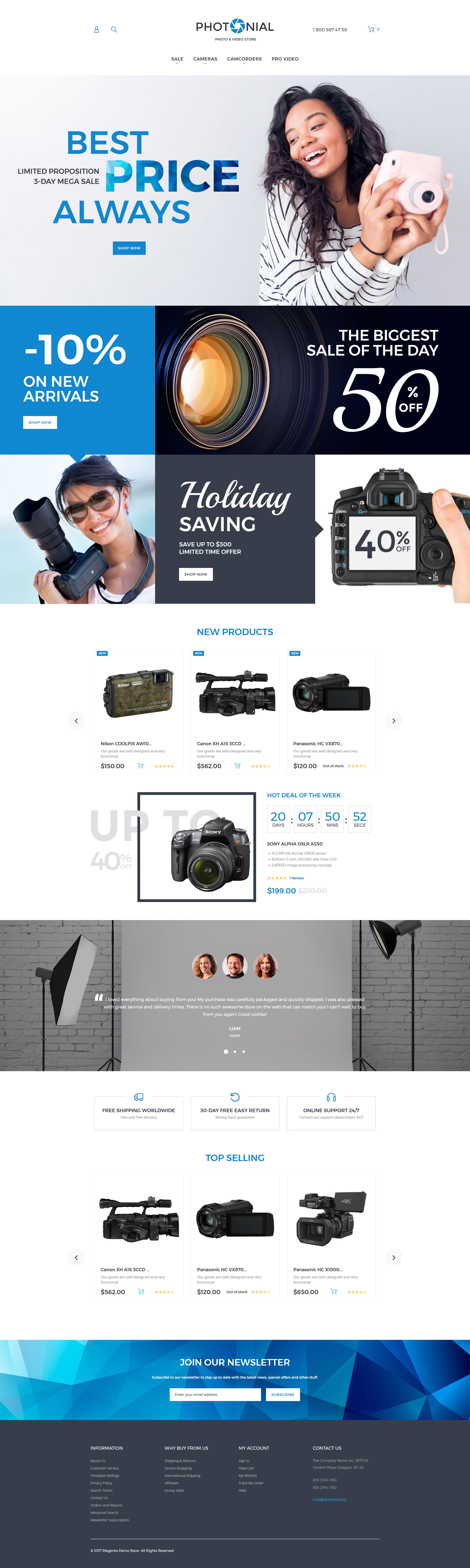 Photonial – Photo & Video Store Magento Theme