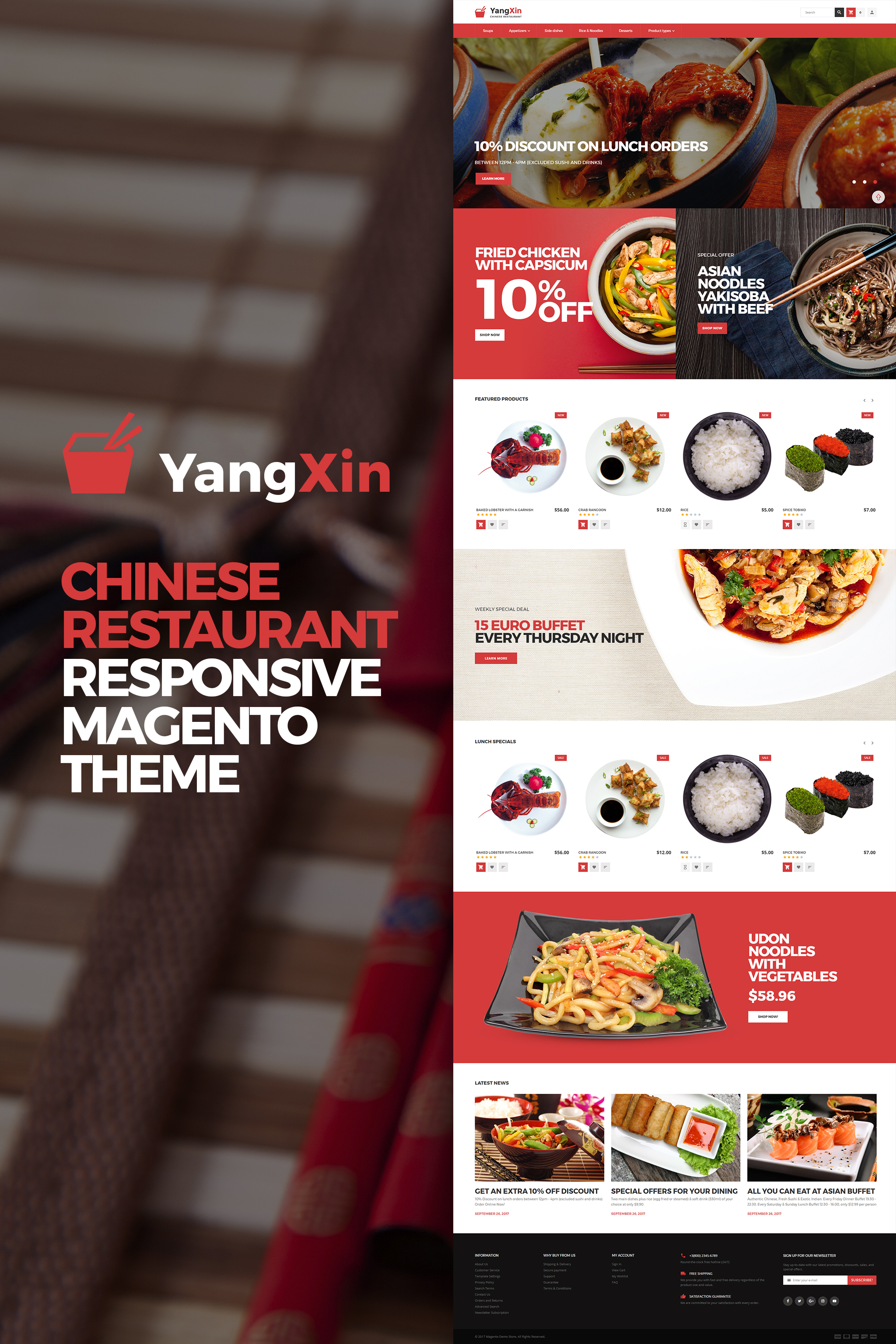 Chinese Restaurant Template Magento Theme