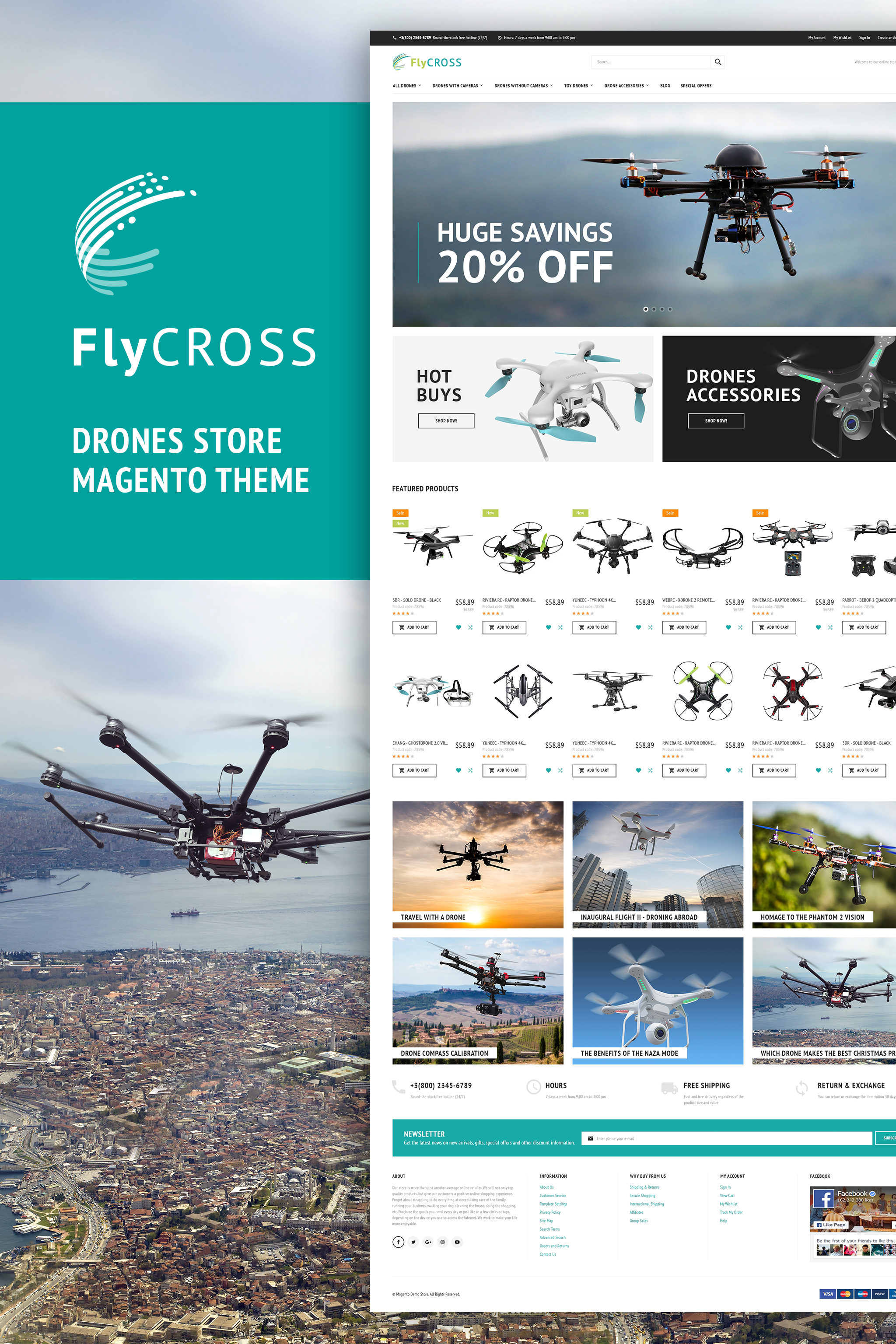 FlyCross – Drones Store Magento Theme