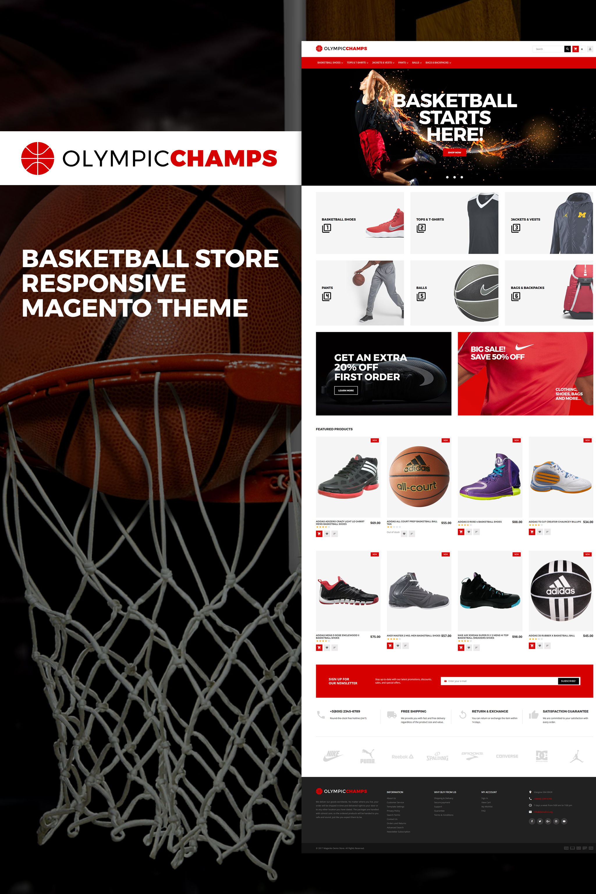 OlympicChamps – Basketball Store Magento Theme