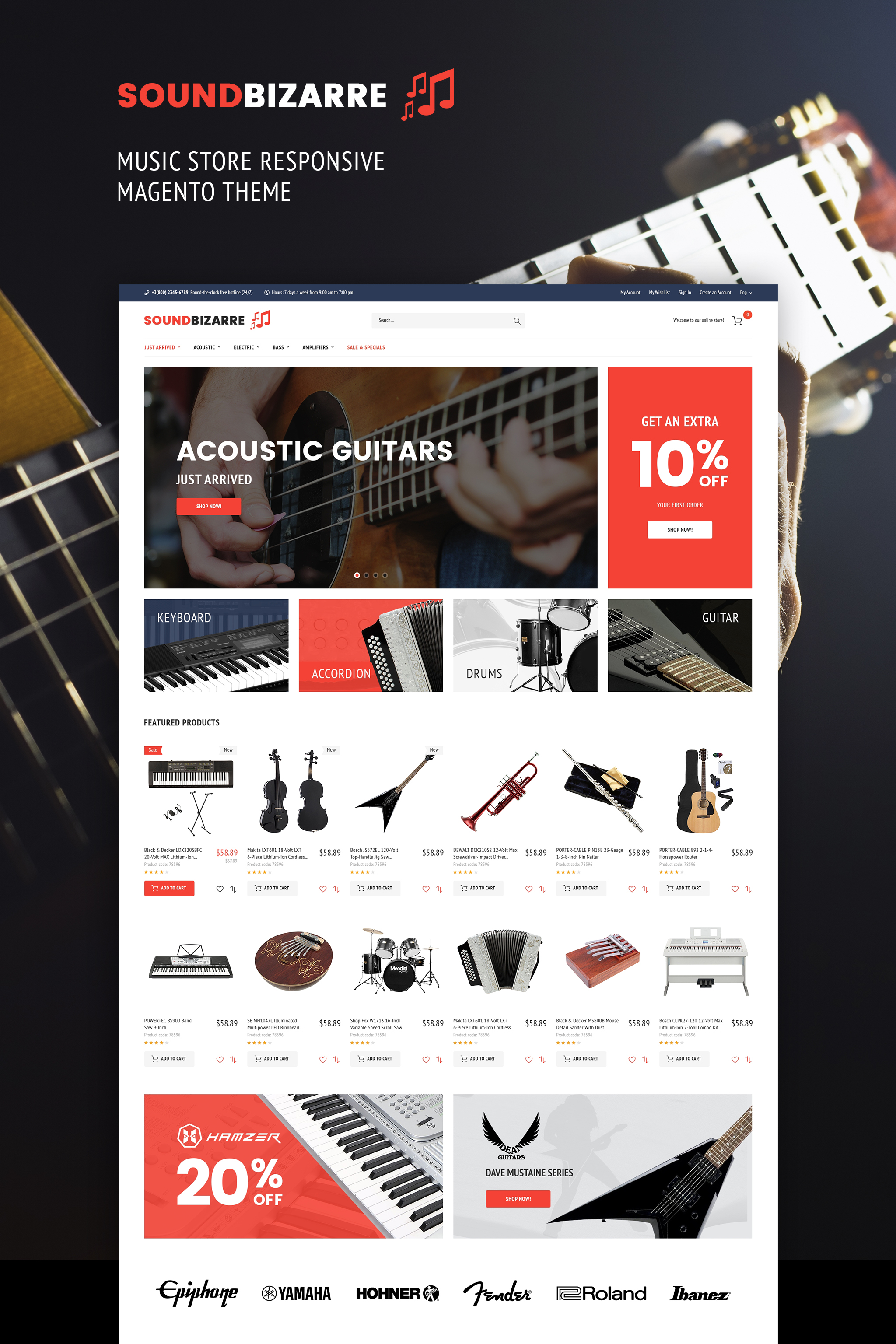 SoundBizarre – Music Store Magento Theme