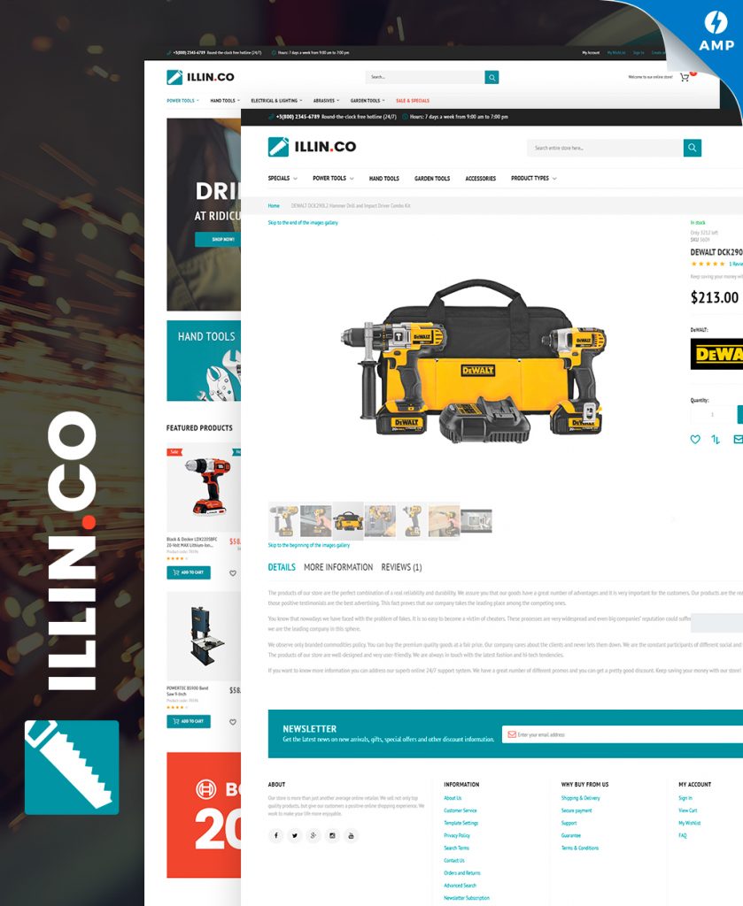 Illin.co - Tools & Equipment Magento Theme AMP
