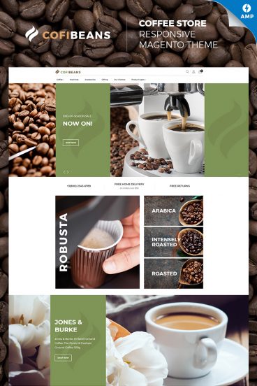 CofiBeans - AMP Coffee Shop Magento Theme