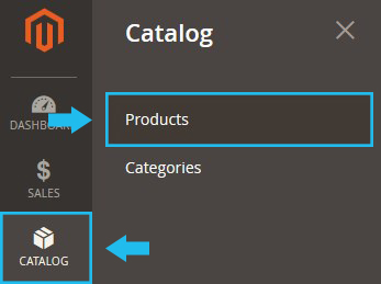 go to catalog > products