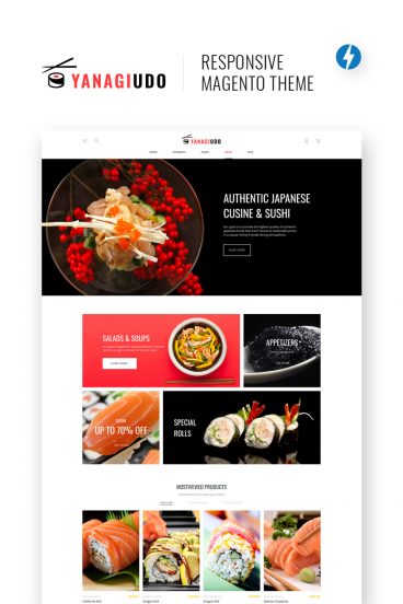 YanagiUdo - Japanese Restaurant Magento Theme