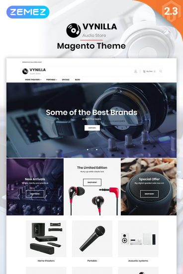 Vynilla -  AMP Audio Store Magento Theme