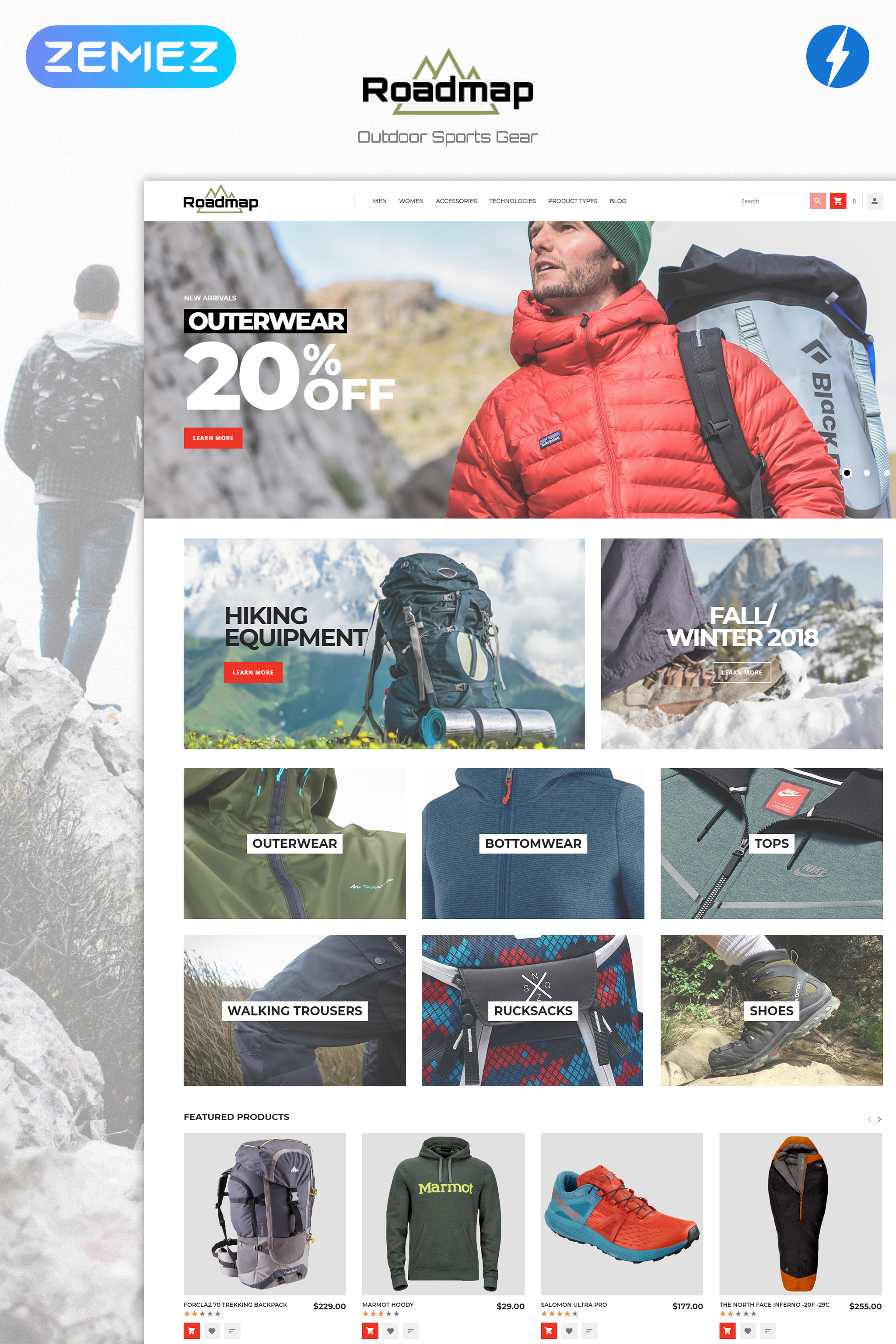 Roadmap – Clean eCommerce Outdoor Sports Gear Magento Theme