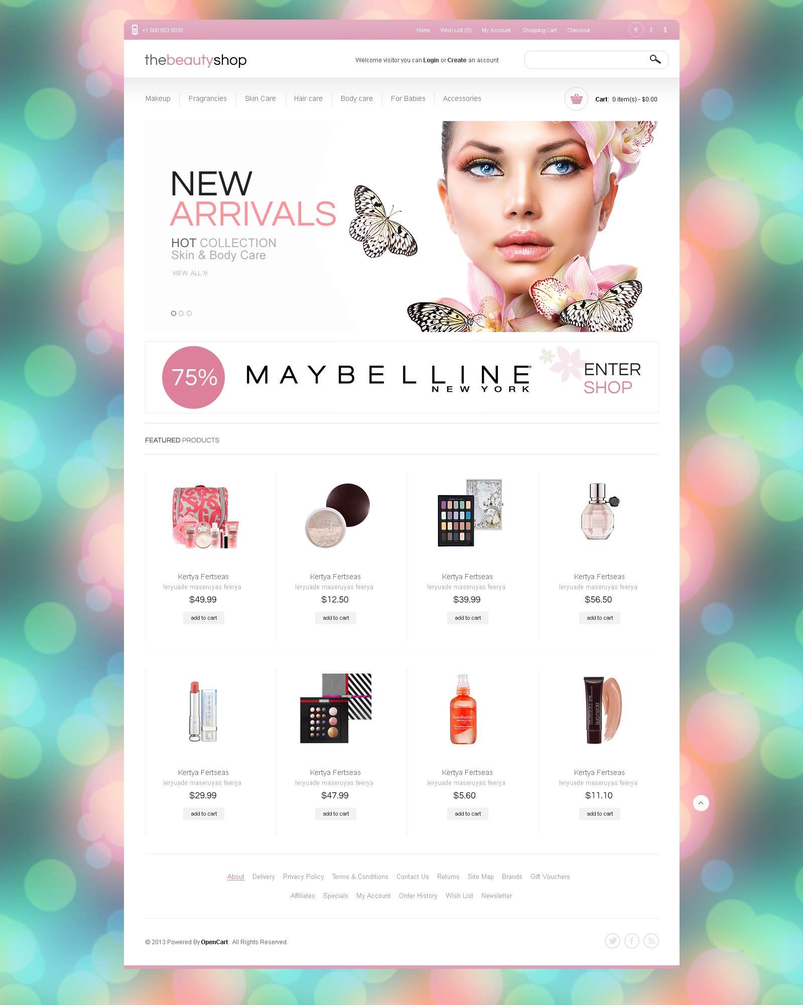 Beauty Shop OpenCart Template