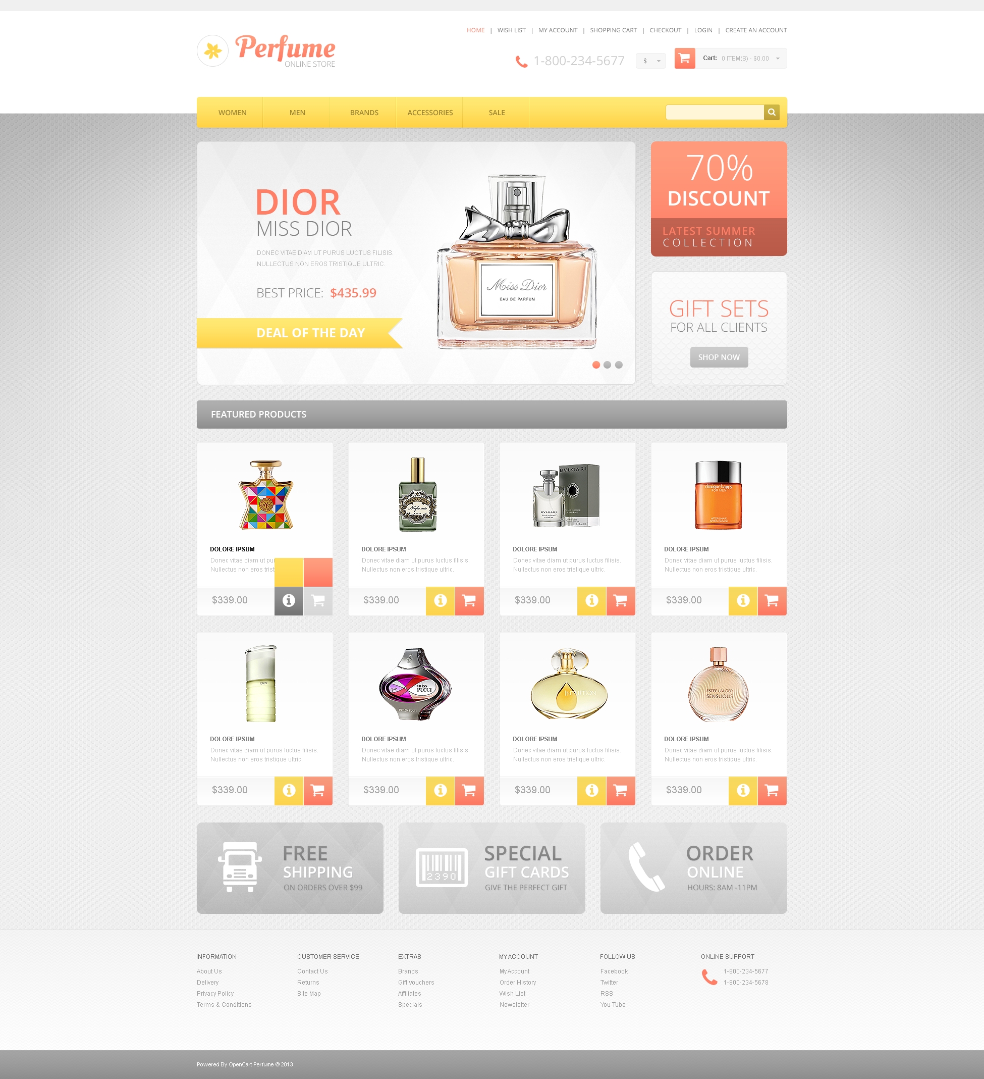 Responsive Perfumes Store OpenCart Template