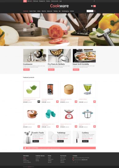 Responsive Cookware Store OpenCart Template