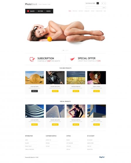 Responsive Photo Store OpenCart Template