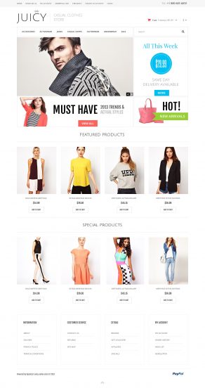 Casual Clothes Store OpenCart Template