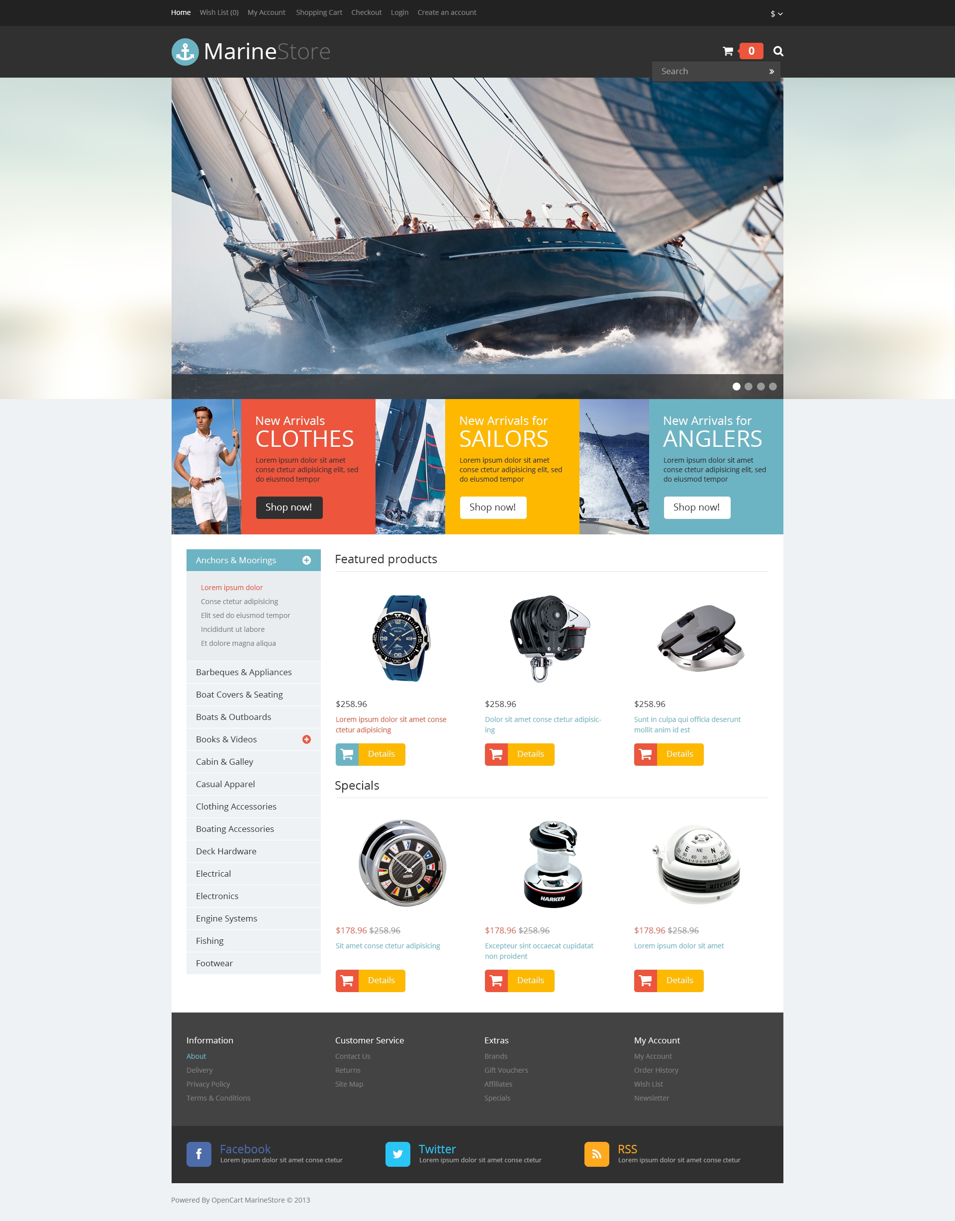 Responsive Marine Store OpenCart Template