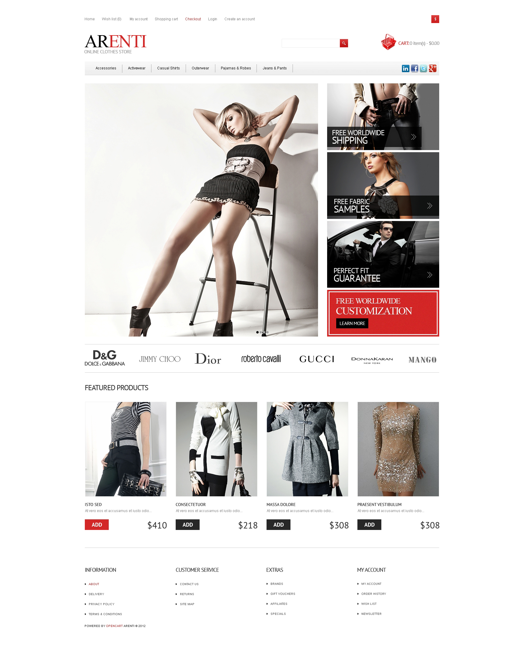 Responsive Clothes Store OpenCart Template