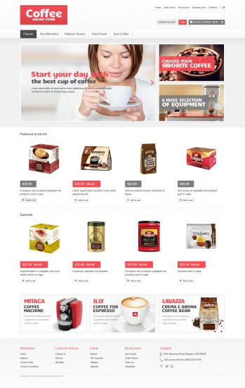 Responsive Coffee Store OpenCart Template