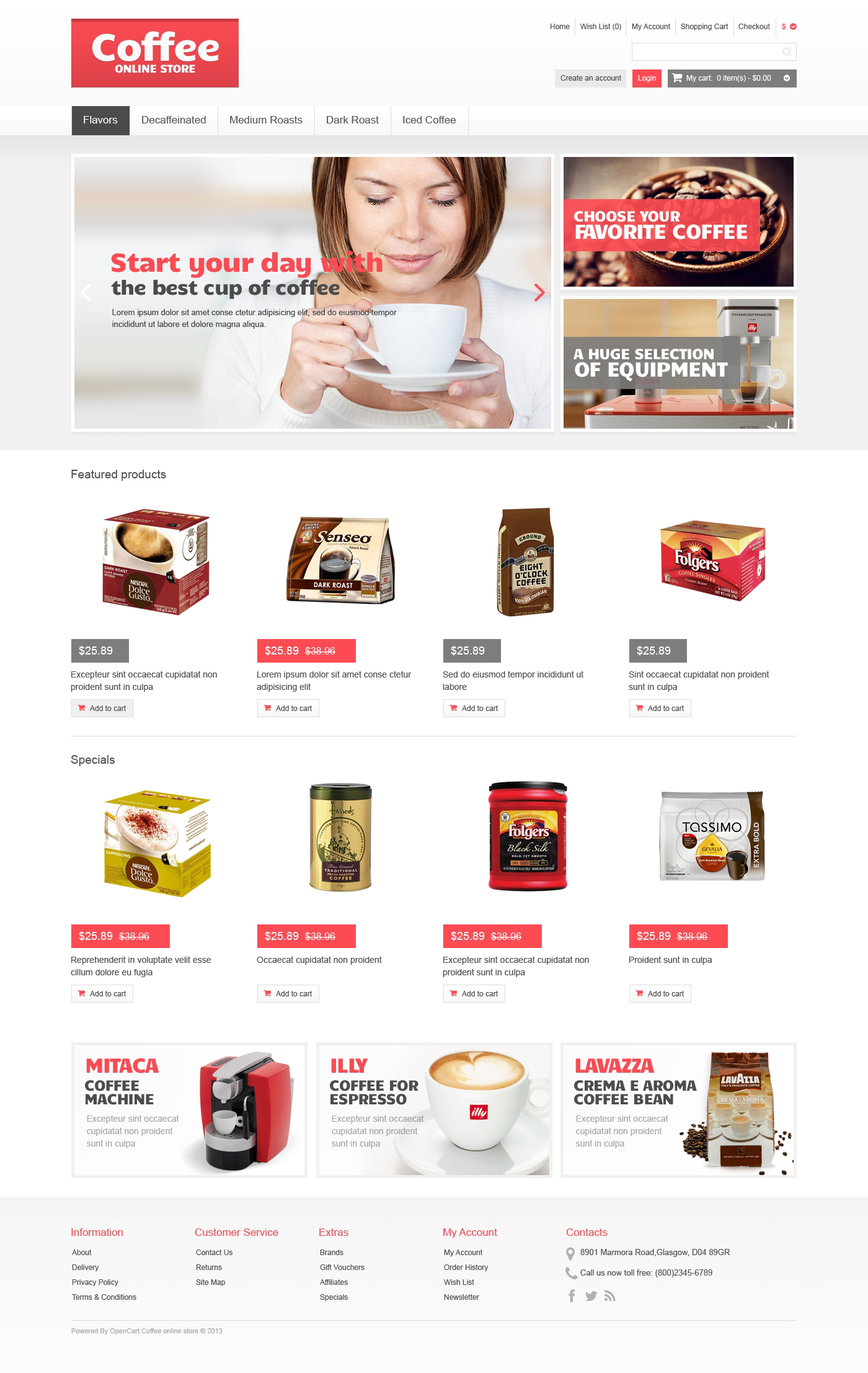 Responsive Coffee Store OpenCart Template