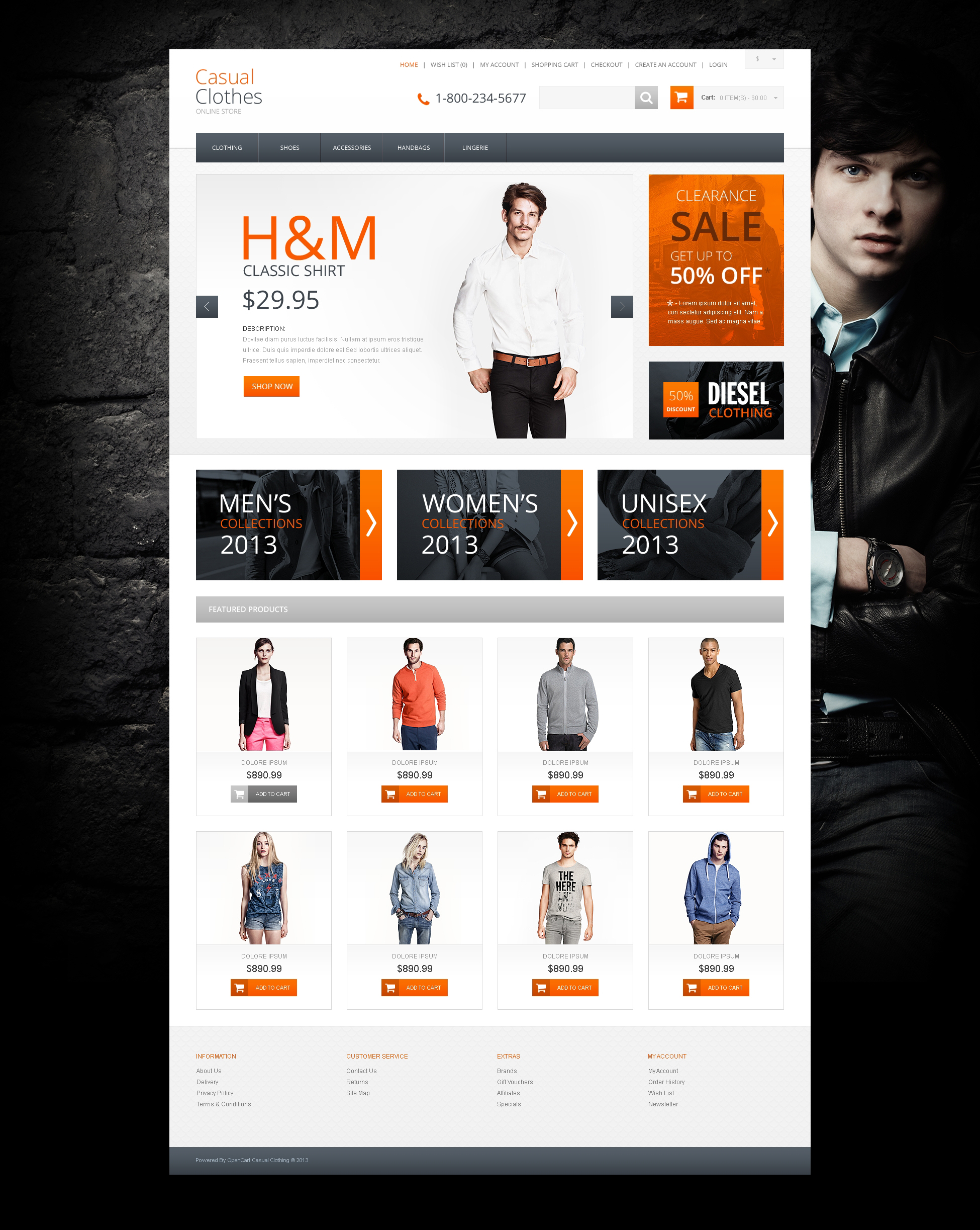 Casual Clothes Store OpenCart Template