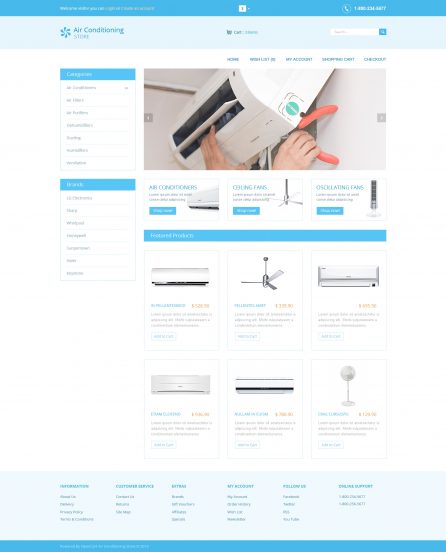 Air Conditioners OpenCart Template