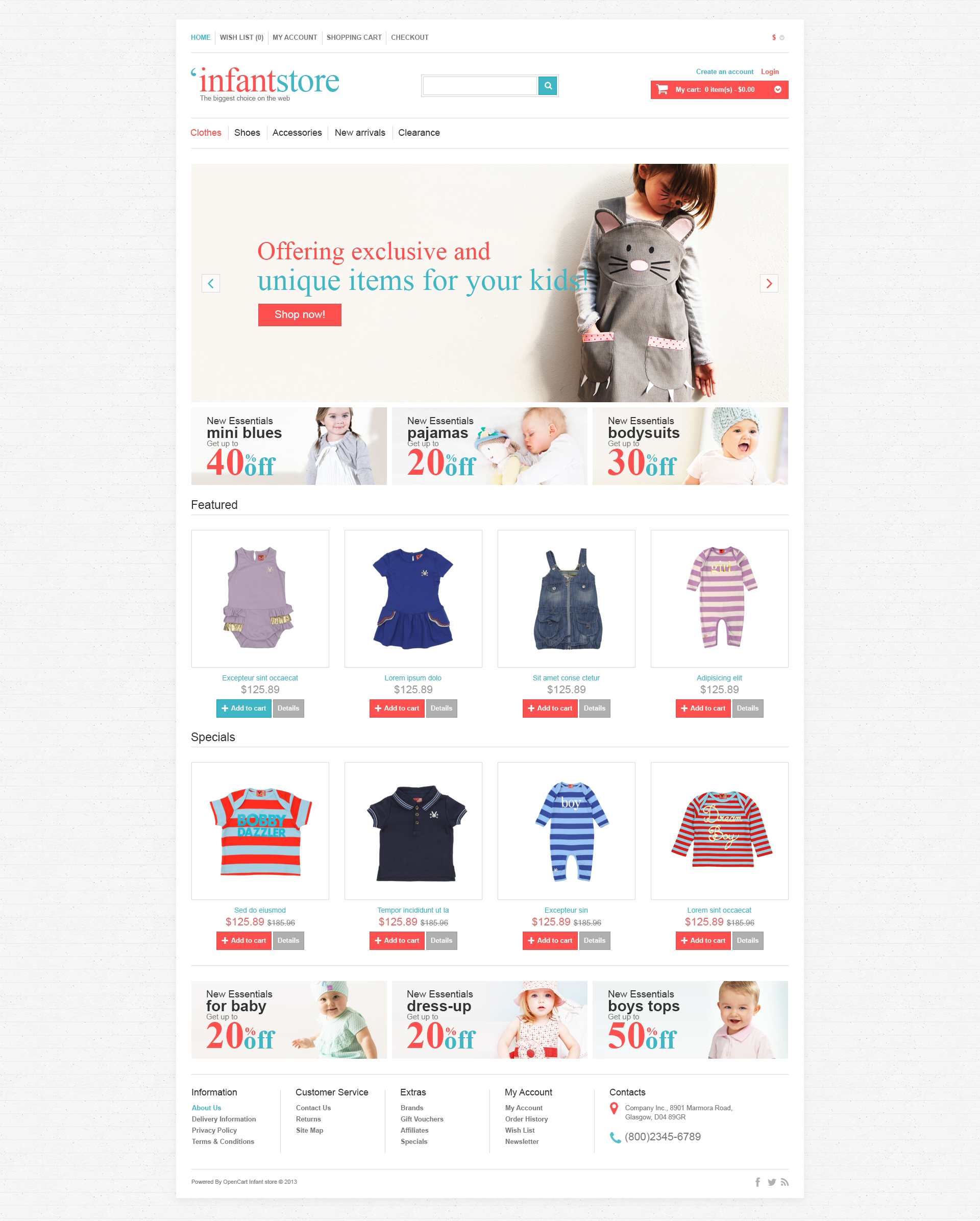 Infant Store OpenCart Template