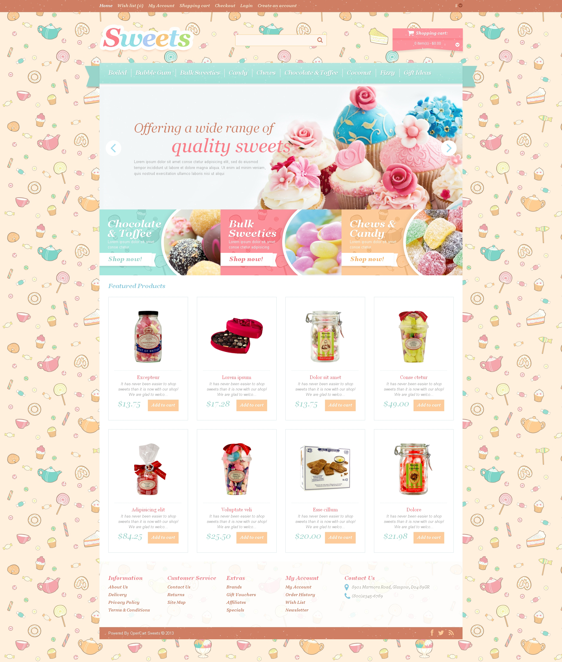 Sweets OpenCart Template