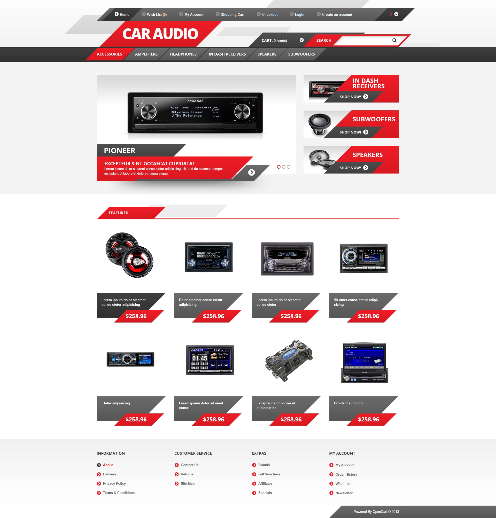 Car Audio OpenCart Template