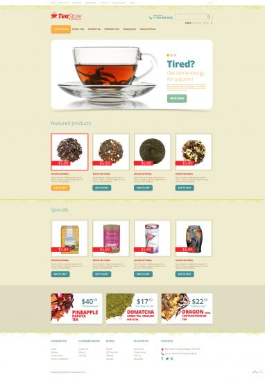 Tea for Your Pleasure OpenCart Template