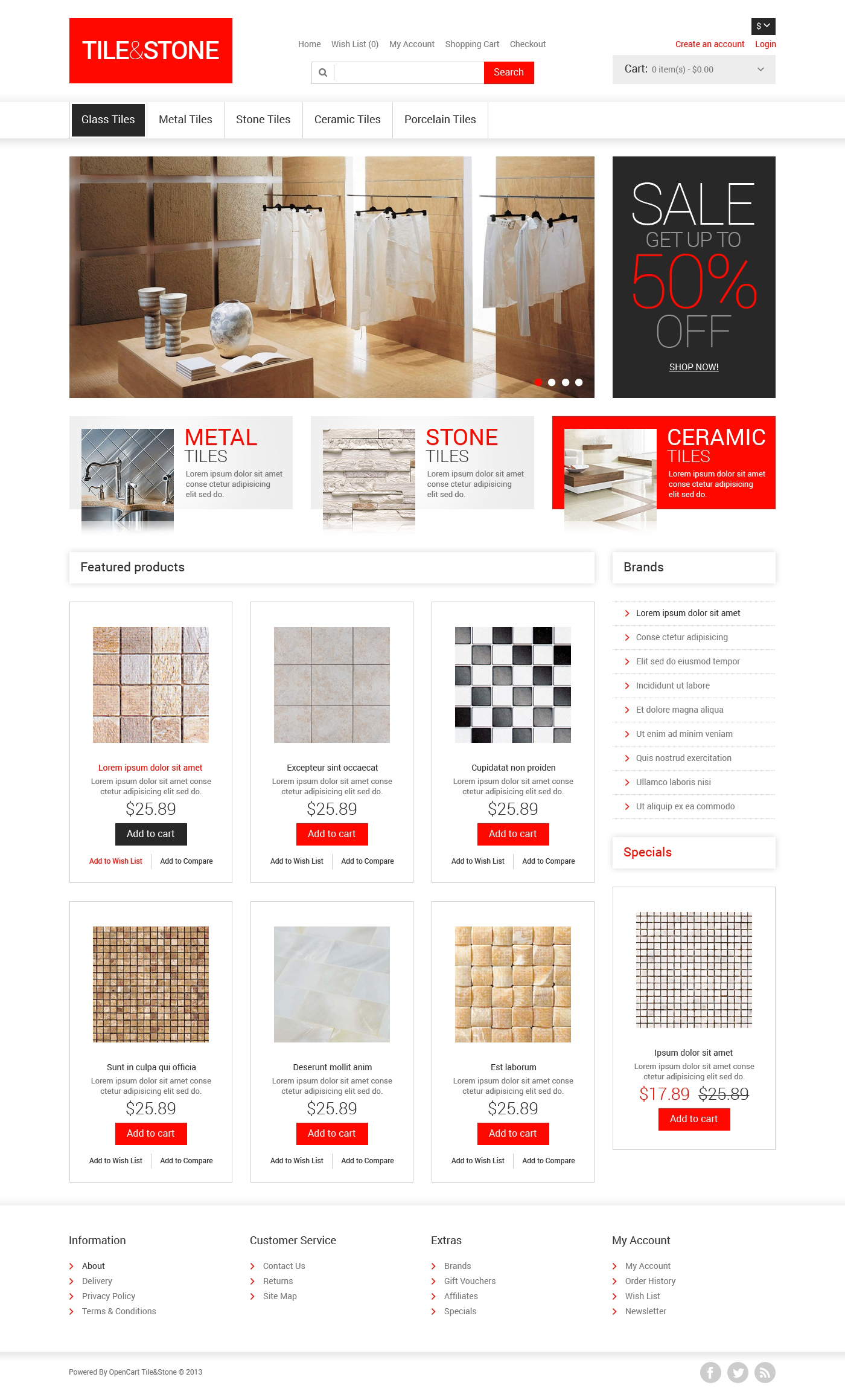 Tile & Stone OpenCart Template