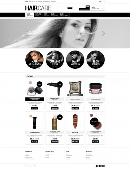 Tender Care for Your Hair OpenCart Template