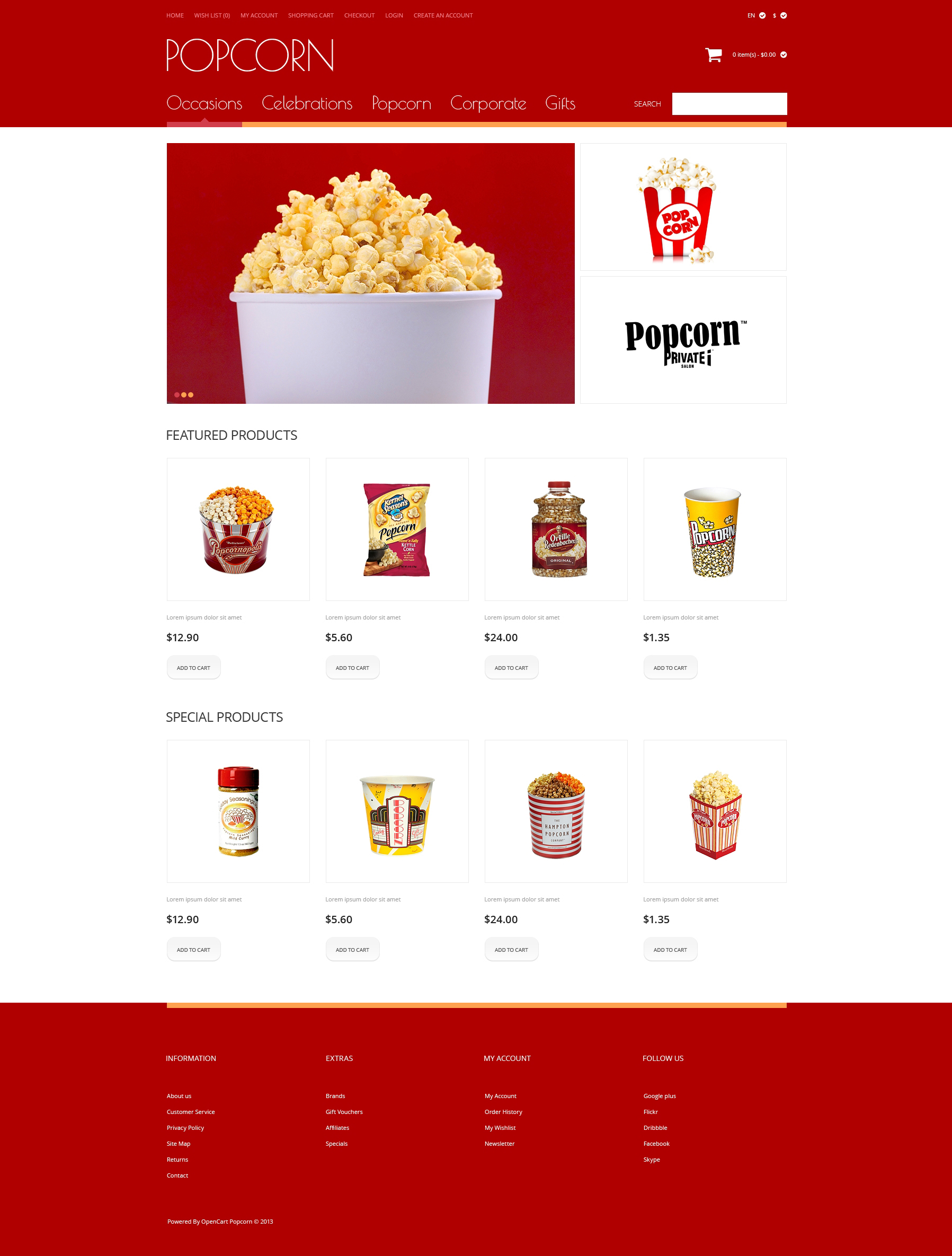 Popcorn OpenCart Template