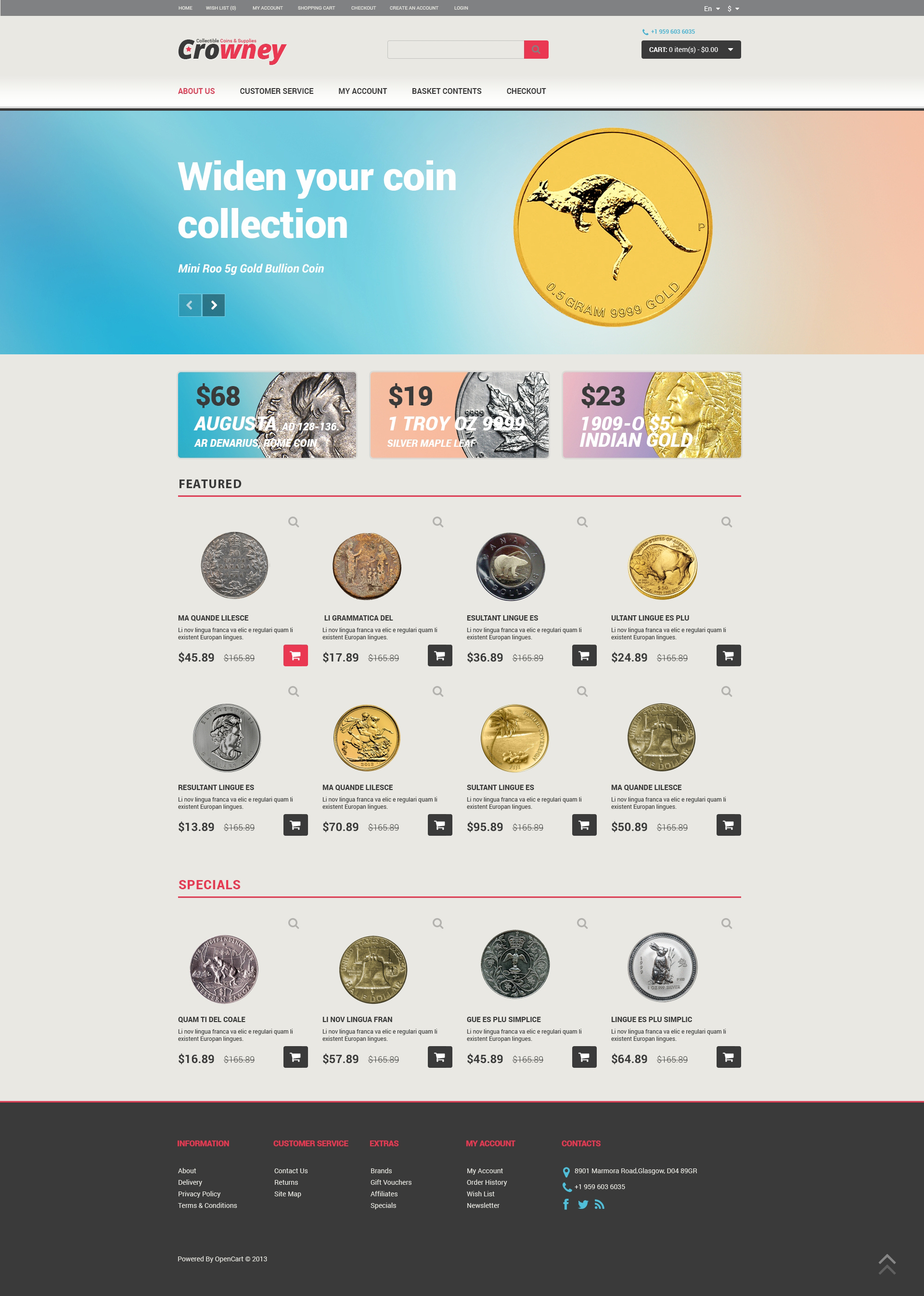 Numismatist OpenCart Template