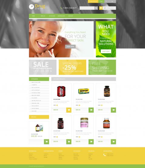 Drug Store Template Responsive OpenCart Template