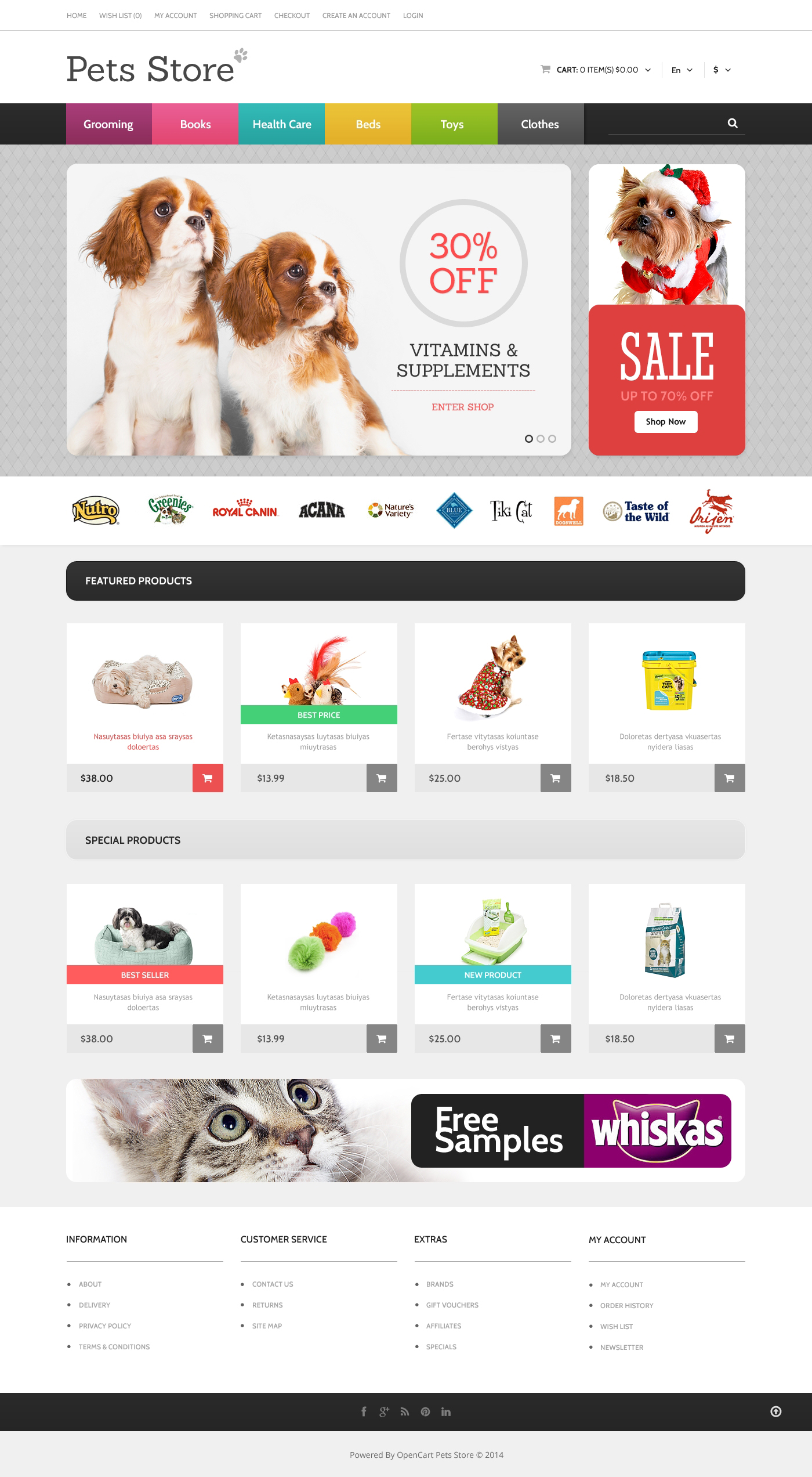 Dog Template Responsive OpenCart Template