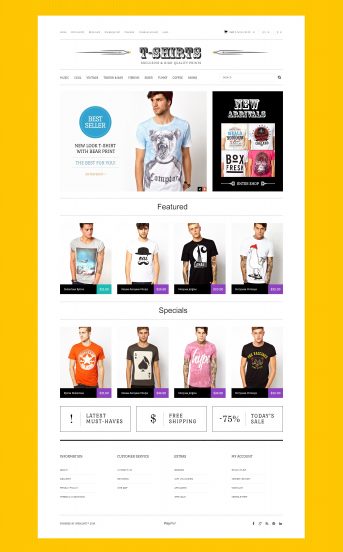 TShirts with Uncommon Prints OpenCart Template