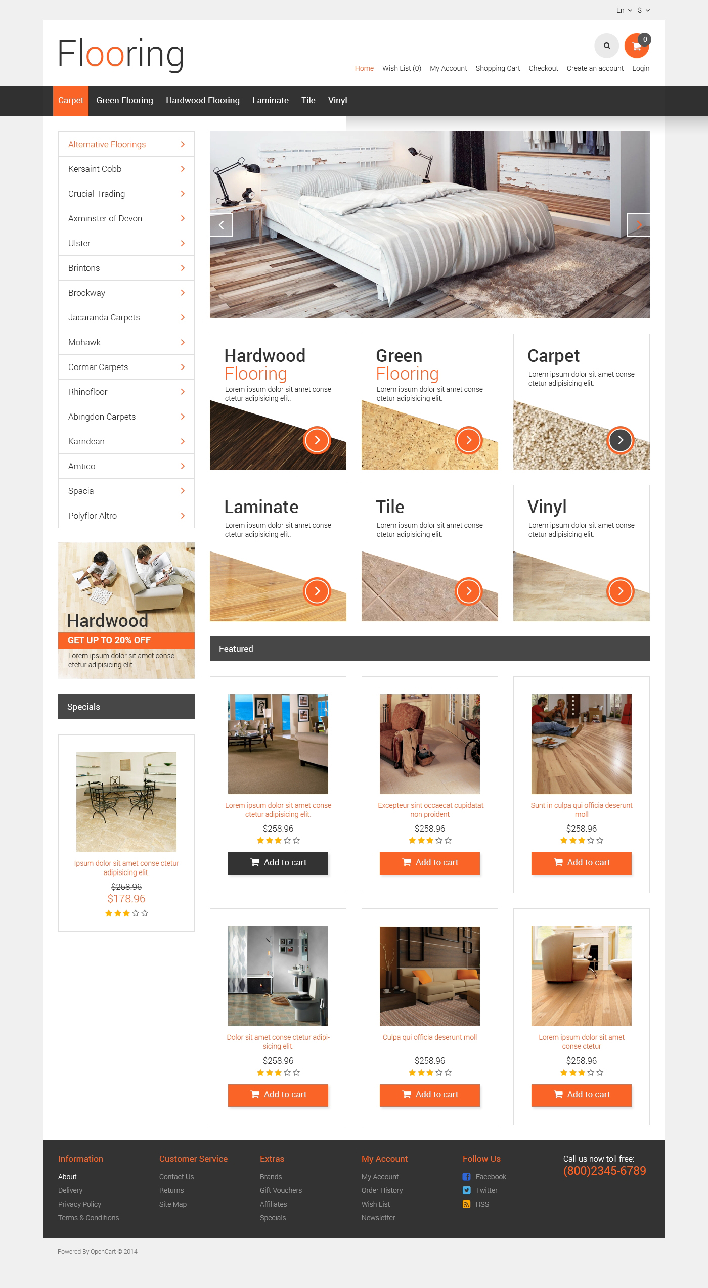 Flooring Template Responsive OpenCart Template